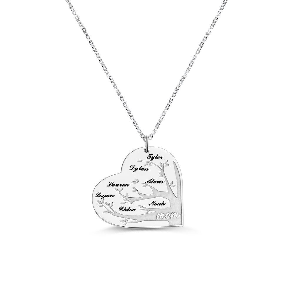 Heart-shaped mother necklace